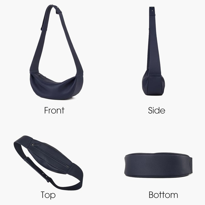 DONNAIN Genuine Leather Sling Bags Crossbody Women, Minimalist Style Casual Chest Bags with Wide Strap - Image 3
